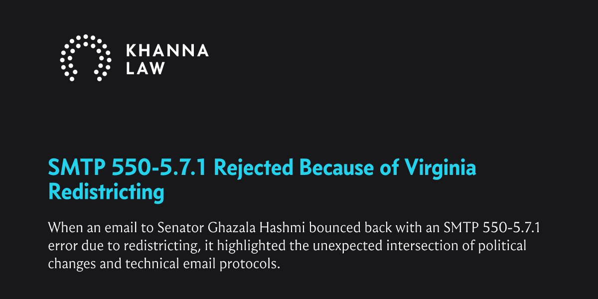 A few months ago, my wife Lisa and I were hosting an event in Richmond, Virginia. She emailed an invitation to Senator Ghazala Hashmi. Lisa is brillia